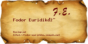 Fodor Euridiké névjegykártya