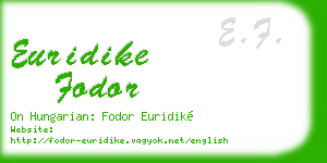 euridike fodor business card