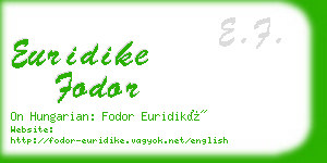 euridike fodor business card